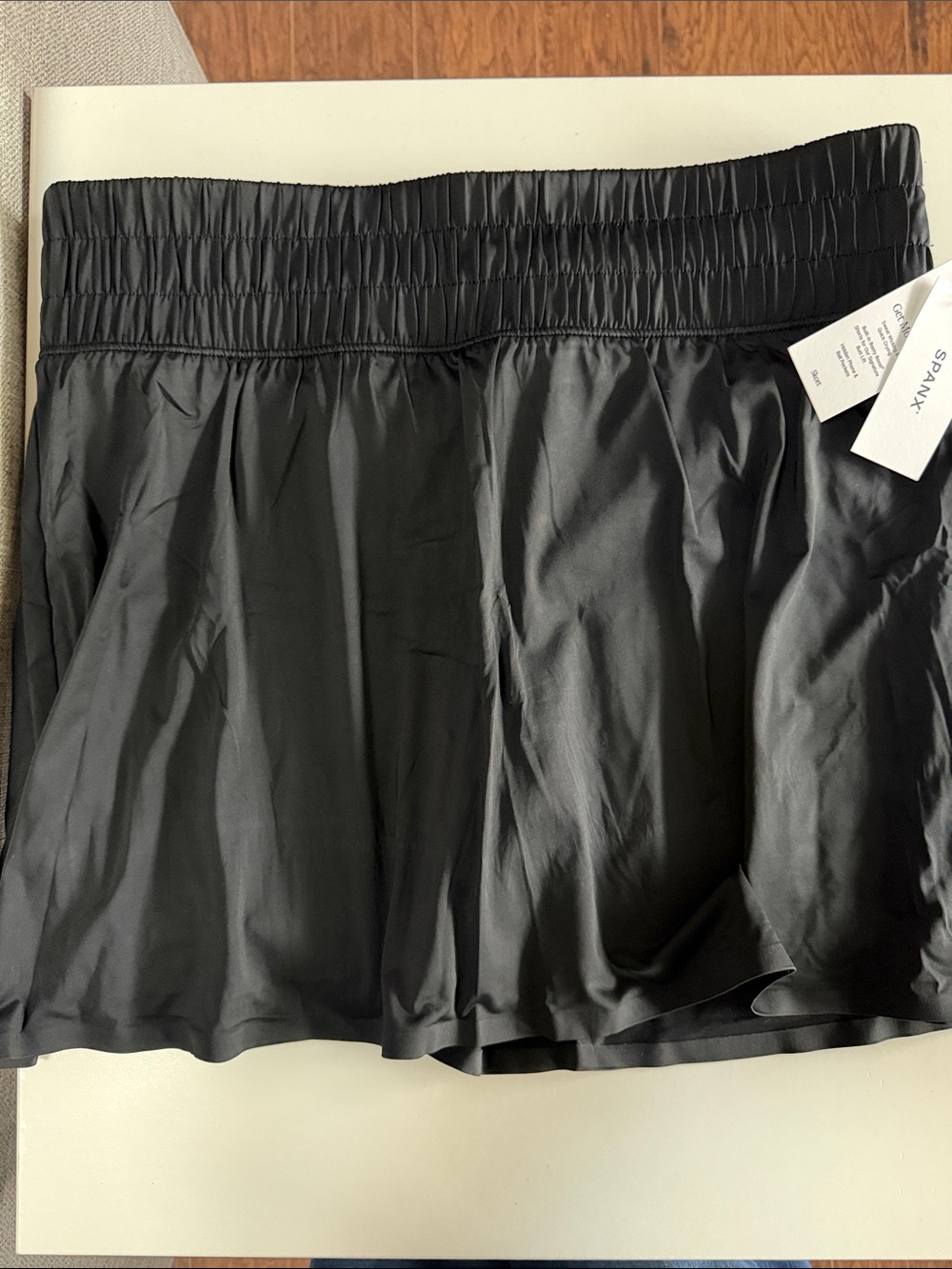 SPANX Women's Black Elastic-Waist Skort